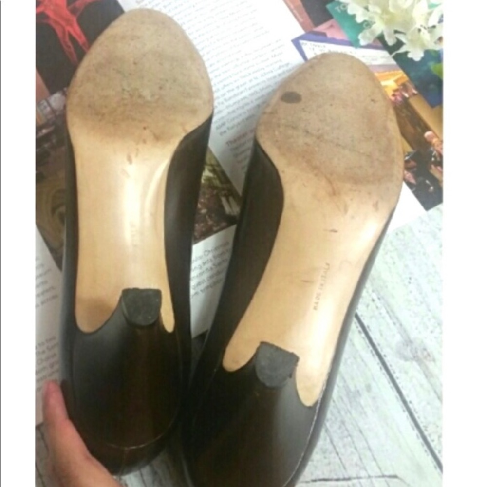Authentic SALVATORE FERRAGAMO Brown leather pump kitten heels Lizard size 9 - Picture 7 of 10